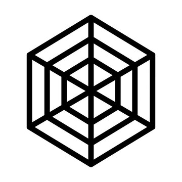 recommend clip art: Radar chart icon in black, outline style and transparent background
