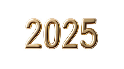 Golden numbers representing year 2025, symbolizing new beginnings and opportunities. This shiny design adds festive touch to any celebration or event