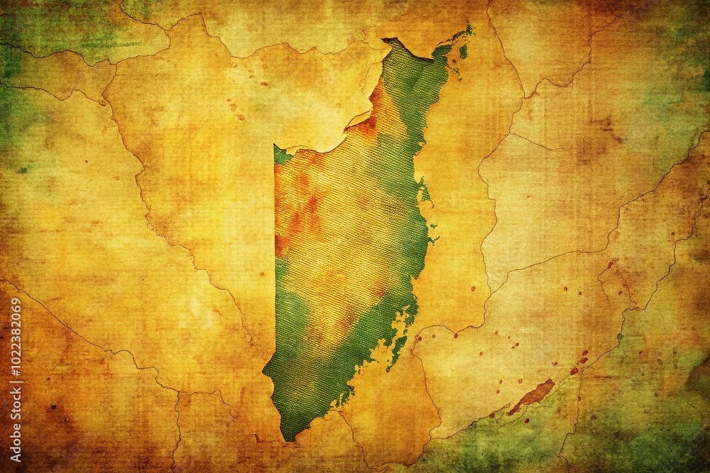 Poster belize map with grunge texture in dot style for infographics and design projects