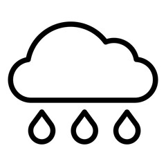 Rain cloud outline icon symbolizing rainy weather and precipitation