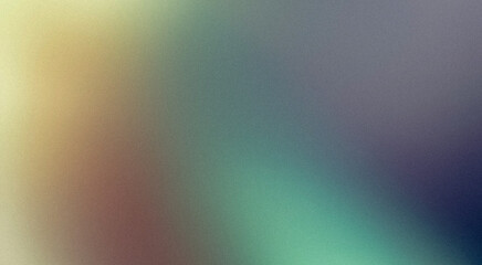 Purplr green orange abstract smooth teal, summer poster design. Vibrant grainy gradient with soft colours, bright, shine, glow, noise texture effect banner and poster