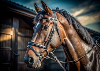 Obraz premium Capture the Essence of Equine Elegance: Hold the Horse by the Reins in Stunning Product Photography