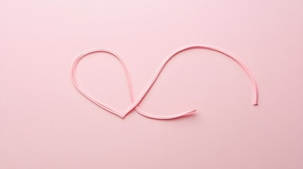 A single line forming a heart, on a soft pink background.

