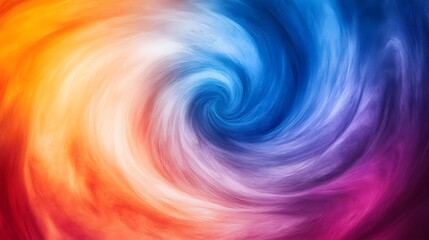 Naklejka premium A vibrant gradient swirl, starting with warm reds and oranges, fading into cool blues.
