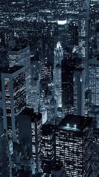 Experience the Majestic Night View of the Vibrant Urban Skyline in All Its Splendor