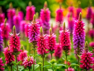 Obraz premium Close-Up of Rocket Herb Blossoms in Vibrant Garden with Blurred Background for Nature Lovers and Garden Enthusiasts