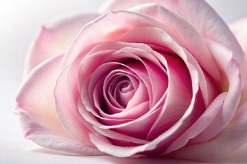 Close-Up Silhouette of a Pink Rose Petal on White Background for Floral Beauty