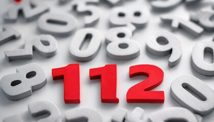 Bright Red Number 1120 Among Gray Digits