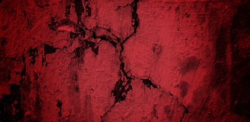 red color abstract art long background,Panorama of Factory fabric of red color . Close-up long and wide texture of natural red fabric.