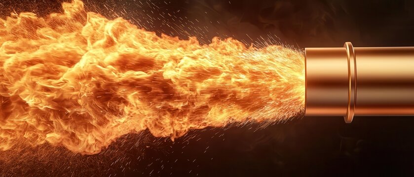 Dynamic image of a car engine backfiring, with flames and sparks shooting out of the exhaust, sparks fly, fire, dynamic