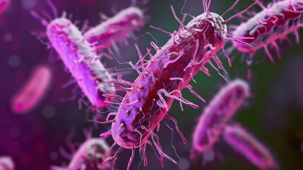 Fototapeta premium Antibiotic Resistance in Microbiomes: Analyze how the overuse of antibiotics alters microbiomes, fostering antibiotic-resistant strains and long-term health concerns. 