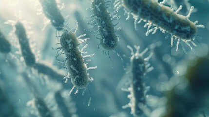 Fototapeta premium Environmental Influence on Microbiome: Examine how environmental factors such as pollution and lifestyle influence the diversity and health of the human microbiome. 
