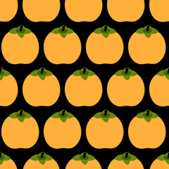 Modern art minimalist style persimmons seamless pattern. Perfect for banner, textile, fabric, paper, label, sale. Hand drawn vector illustration.
