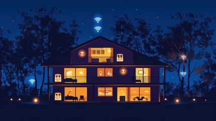 Smart Home Automation: Connect lights, thermostats, and security cameras to the internet for remote control and monitoring, enhancing comfort and security.
