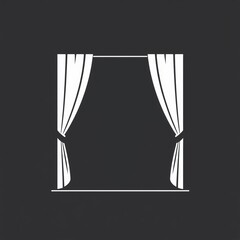 A minimalist curtain design in a modern interior setting with a dark background, perfect for enhancing ambiance in any room