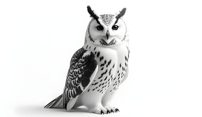 owl isolated on white