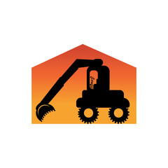 excavator icon illustration vector design abstract