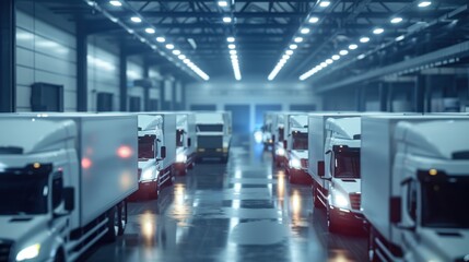 Obraz premium Connected Logistics: IoT-enabled logistics solutions track shipments and temperature-sensitive goods, optimizing fleet management and cutting operational costs. 