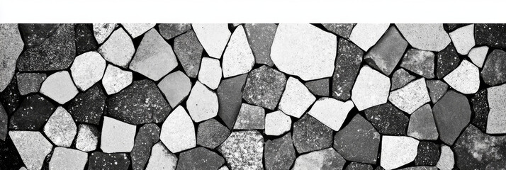 A black and white photo of a stone wall.