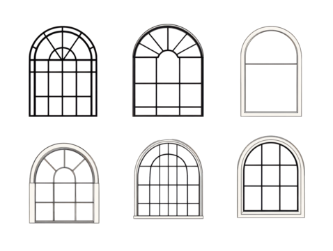 Elegant black frame window collection for architectural design and decor projects