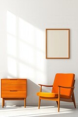 Classic 1960s living room with mid-century modern furniture