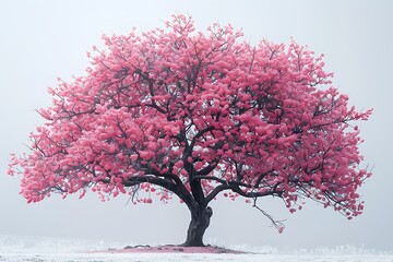 Obraz premium Cherry Tree isolated on white background.close up