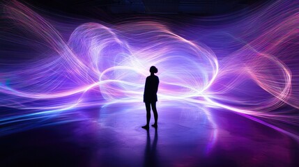 Fototapeta premium a torsion field of light around a person,