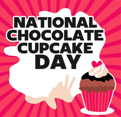 happy chocolate cupcake day with delicious chocolate