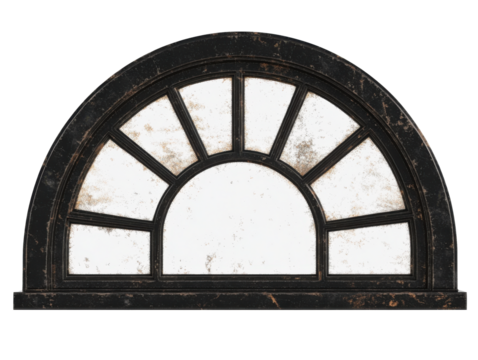 Large arched black window for architectural design and restoration projects