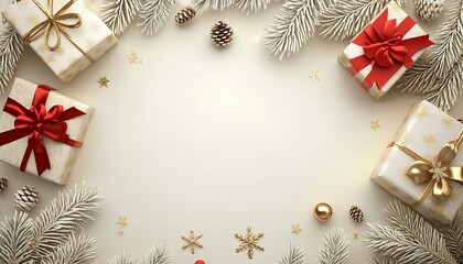 Merry Christmas and happy New Year elements  background, top view