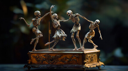 "Undead Elegance": Captures the paradoxical beauty of zombies performing a graceful art form.