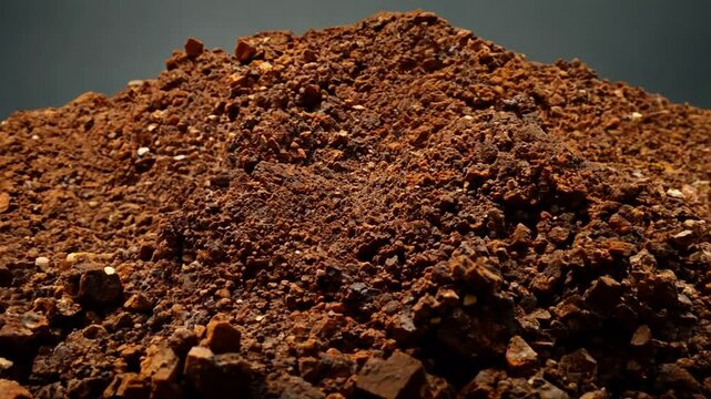 pile of mined bauxite is a sedimentary rock that contains high amounts of aluminum and is the main source of aluminum and gallium in the world, zoom in. 4K
