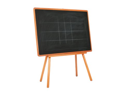 School blackboard on wooden stand for educational design and classroom use