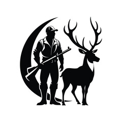 Hunter With deer vector design