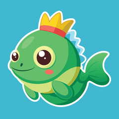 Fototapeta premium Fish sticker vector 