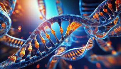 Fototapeta premium Molecular Structure of DNA Strand Visualization