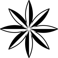 vector black and white flower