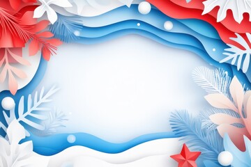 Obraz premium Colorful winter-themed background with layered elements, perfect for festive greetings and invitations.