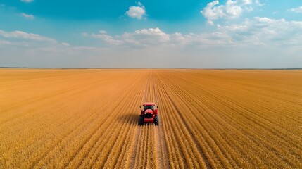 Obraz premium Advanced Agricultural Technology Enhancing Wheat Cultivation and Production