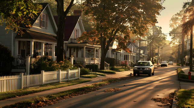 Teen practicing parallel parking on a quiet suburban street
