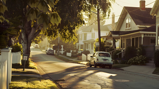 Teen practicing parallel parking on a quiet suburban street