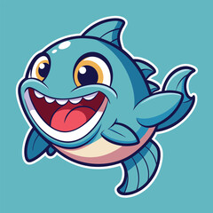 Naklejka premium Fish sticker vector 