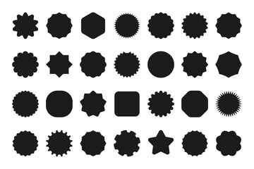 Set of sale sticker, price tag, starburst, quality mark, sunburst badges, retro stars