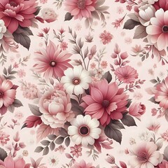 Elegant Floral Pattern with Pink Blooms