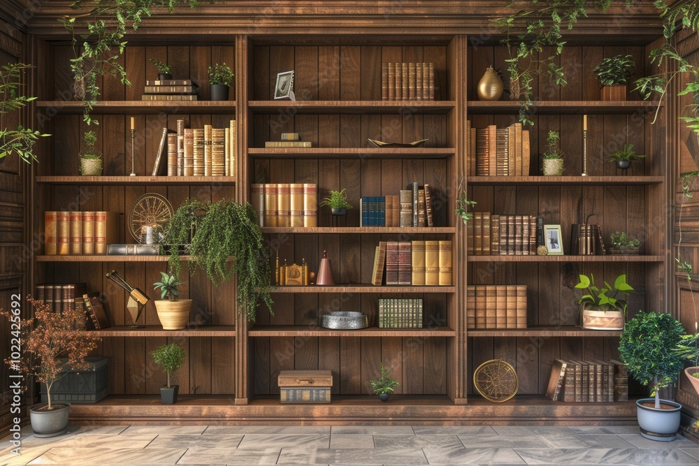 Poster shelves filled with a variety of textbooks and literature create a warm, inviting atmosphere, enhanc