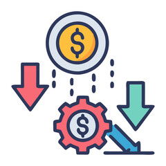 Cost increase vector flat icons. Vector illustration