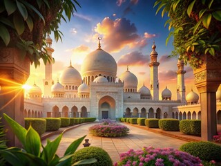 Heavenly Islamic Architecture in Soft Light - Ethereal Beauty and Serenity Captured in Fashion Photography