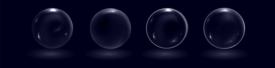 Sphere shield abstract energy protection spheres. Force field globe shell. Dome barrier technology vector set