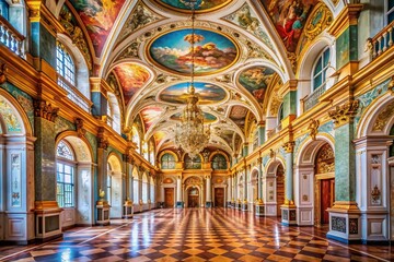 Historic European Hall Portrait Photography with Stunning Architecture and Art