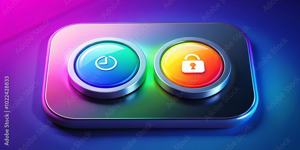 Poster icon setting button on a modern interface with empty space for customization